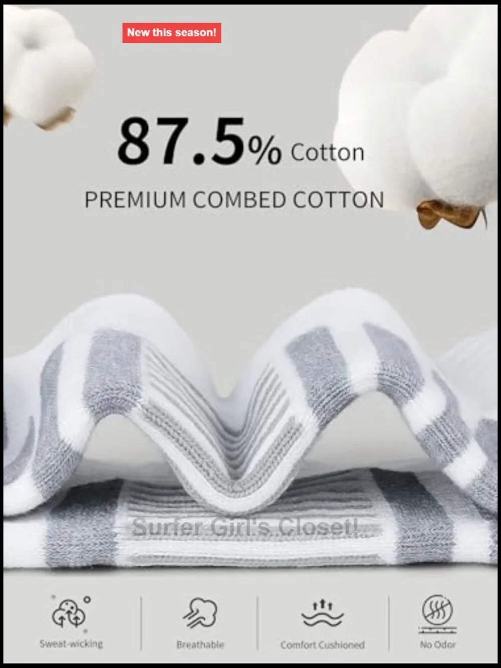 Athletic Running Ankle Cotton Socks - Breathable, Non-Slip, Arch Support
